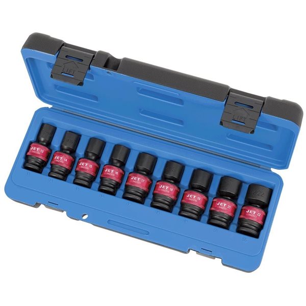 JET 9-Pc 1/2-in Drive Metric Universal Impact Socket Set - 6 Point