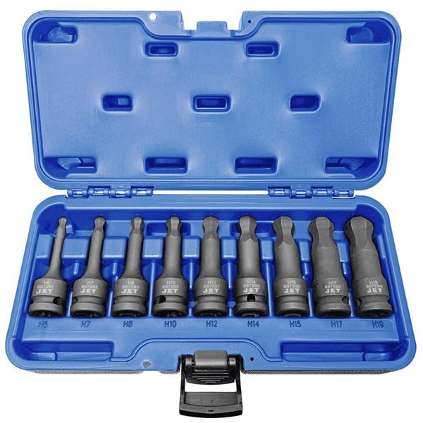 JET 9-Pc 1/2-in Drive Metric Ball Nose Hex Impact Socket Set