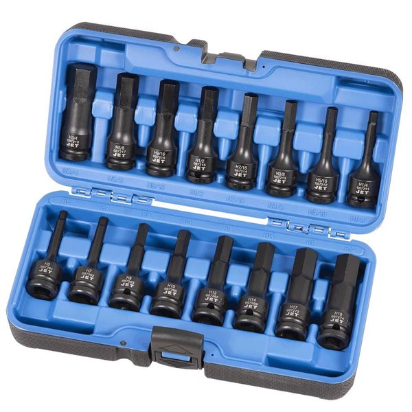 JET 16-Pc 1/2-in Drive SAE/Metric Hex Bit Impact Socket Set