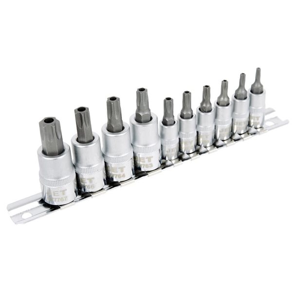 JET 10-Pc 1/4-in and 3/8-in Drive Tamperproof TORX Bit Socket Set