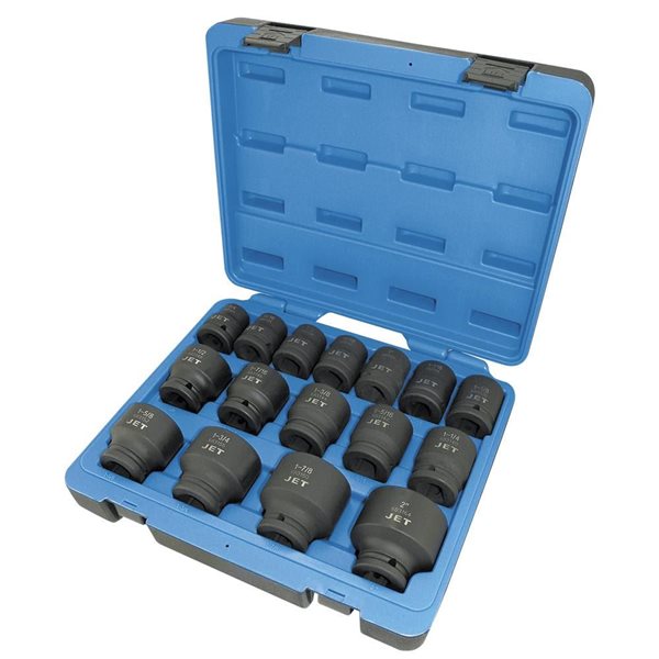 JET 16-Pc 3/4-in Drive SAE Impact Socket Set - 6 pt.