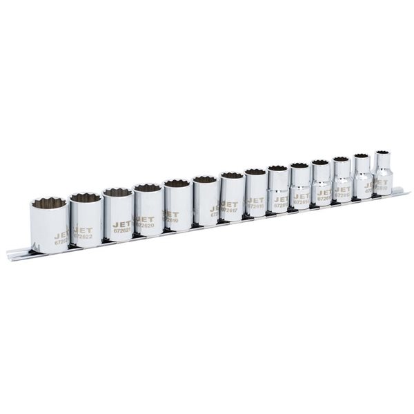 JET 14-Pc 1/2-in Drive Metric Socket Set - 12 pt.