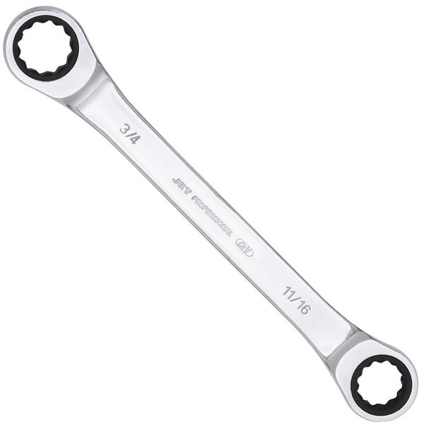 JET SAE Ratcheting Double Box Wrench - 11/16-in X 3/4-in