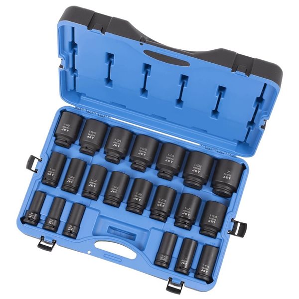 JET 21-Pc 3/4-in Drive Deep SAE Impact Socket Set - 6 pt.