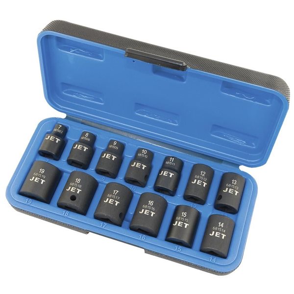 JET 13-Pc 3/8-in Drive Metric Impact Socket Set - 6 pt.