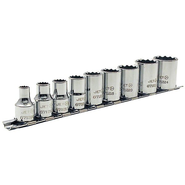 JET 9-Pc 3/8-in Drive SAE Socket Set - 12 pt.