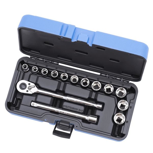 JET 15-Pc 3/8-in Drive Metric Socket Wrench Set - 6 pt.