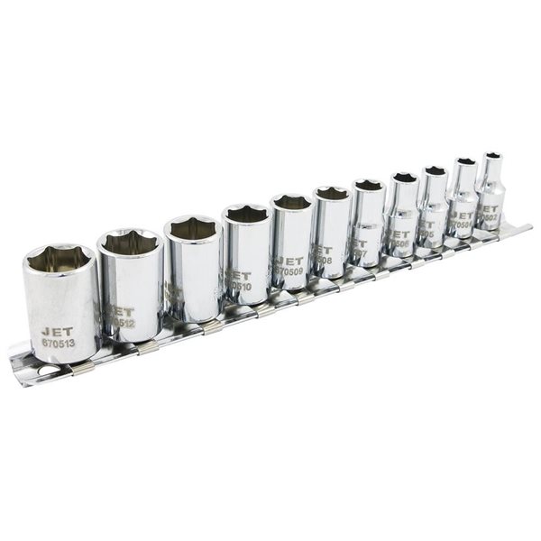 JET 11-Pc 1/4-in Drive Metric Socket Set - 6 pt.