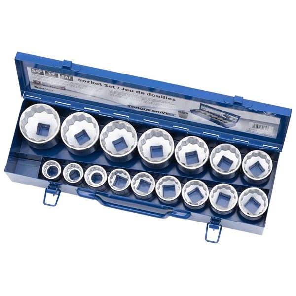 JET 17-Pc 3/4-in Drive SAE Socket Set - 12 pt.