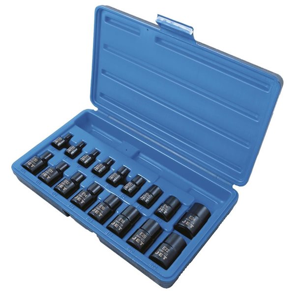 JET 17-Pc 3/8-in and 1/2-in Drive External TORX Impact Socket Set
