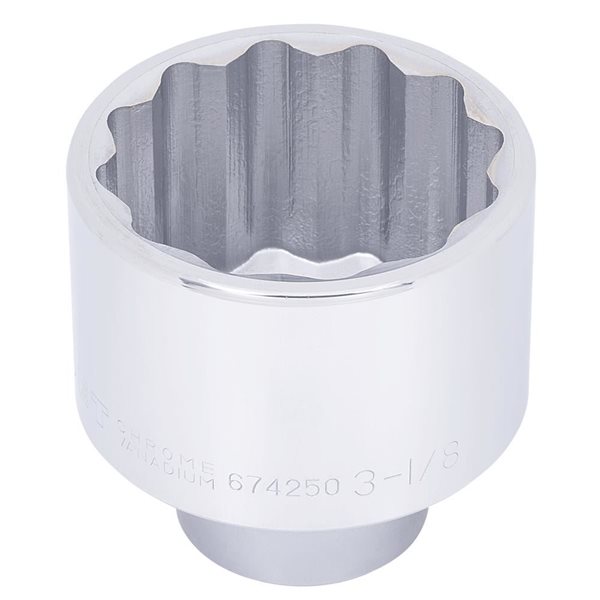 JET 1-in Drive x 3-1/8-in Regular Chrome Socket - 12 Points