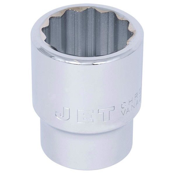 JET 1-in Drive x 1-5/8-in Regular Chrome Socket - 12 Points