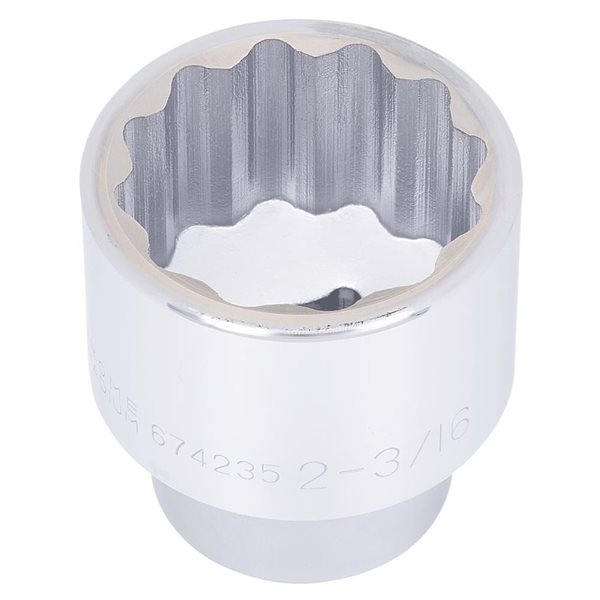 JET 1-in Drive x 2-3/16-in Regular Chrome Socket - 12 Points
