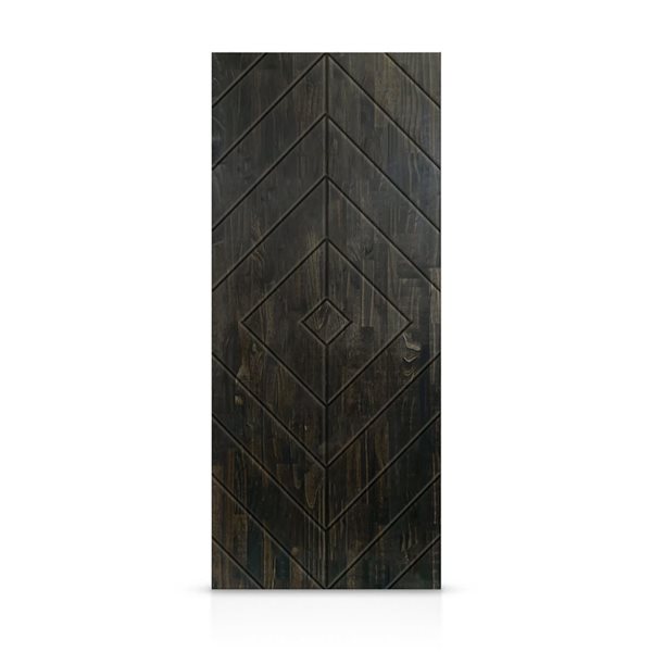 CALHOME 24 x 80-in Charcoal Black Stained Pine Wood Interior Hollow Core Slab Door