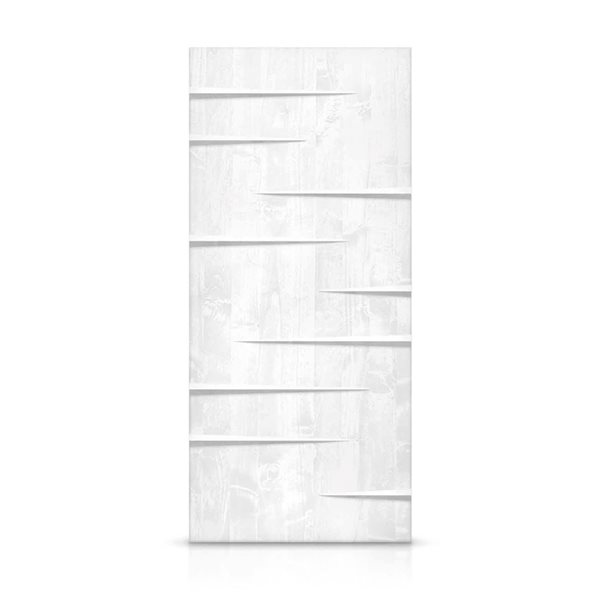 CALHOME 28 x 80-in White Stained Pine Wood Modern Interior Slab Door
