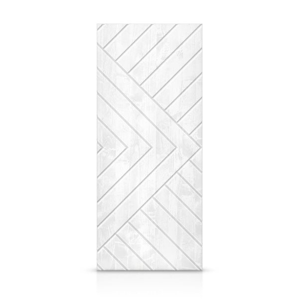 CALHOME 28 x 80-in White Stained Pine Wood Interior Hollow Core Slab Door