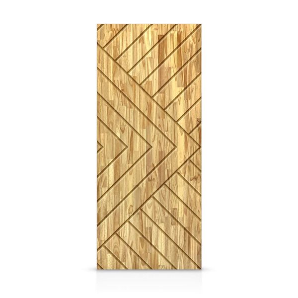 CALHOME 30 x 80-in Weather Oak Stained Pine Wood Interior Hollow Core Slab Door