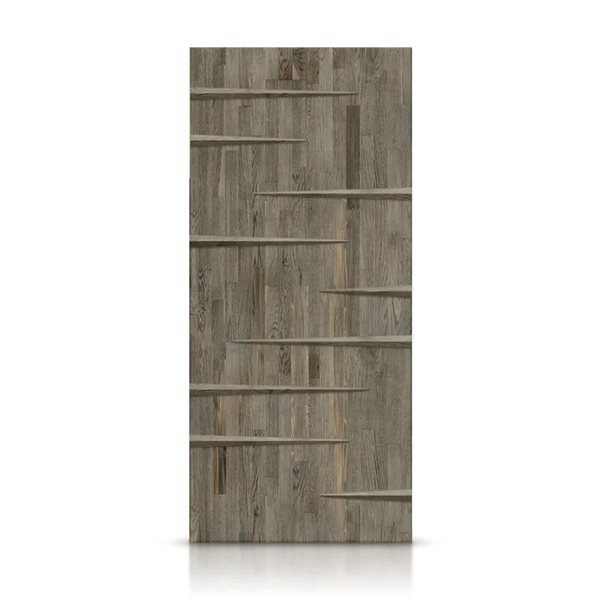 CALHOME 30 x 80-in Weather Grey Stained Pine Wood Modern Interior Slab Door