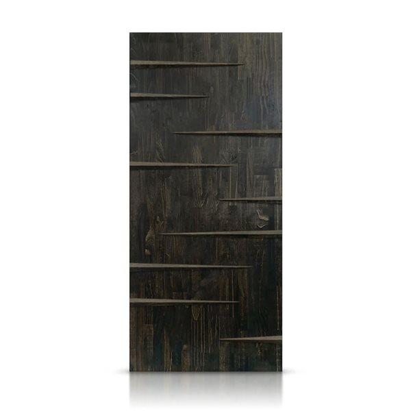 CALHOME 32 x 84-in Charcoal Black Stained Pine Wood Modern Interior Slab Door