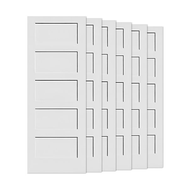 Garson 32 x 80 x 1 3/8-in White Primed 5-Panel Solid Core Shaker Interior Slab Door - 10/Pk