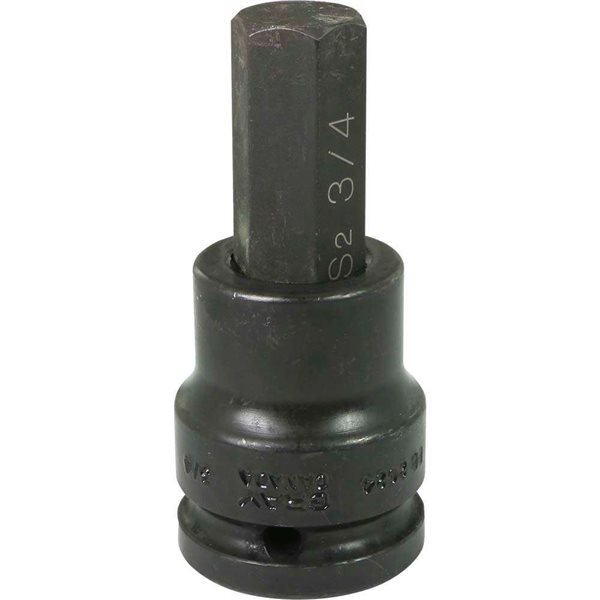 Gray Tools 3/4-in x 3/4-in Drive Standard Hex Head Black Impact Shallow Socket