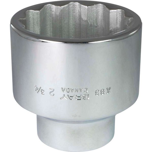 Gray Tools 2-3/4-in x 1-in Drive 12-Point Standard Chrome Finish Shallow Socket