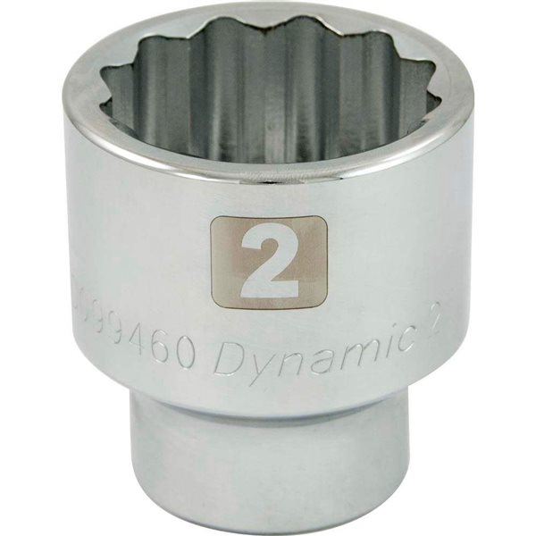 Dynamic Tools 2-in x 1-in Drive 12-Point SAE Shallow Chrome Socket