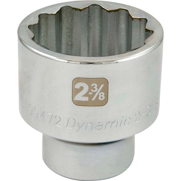 Dynamic Tools 2-3/8-in x 1-in Drive 12-Point SAE Shallow Chrome Socket