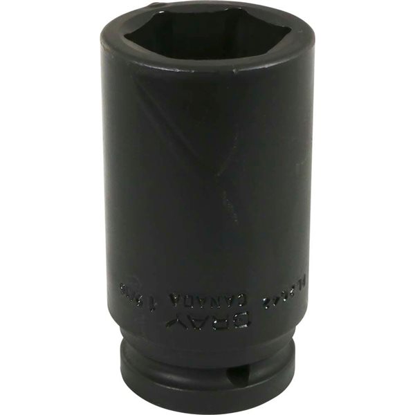 Gray Tools 1-5/16-in x 3/4-in Drive 6-Point Standard Deep Black Impact Socket