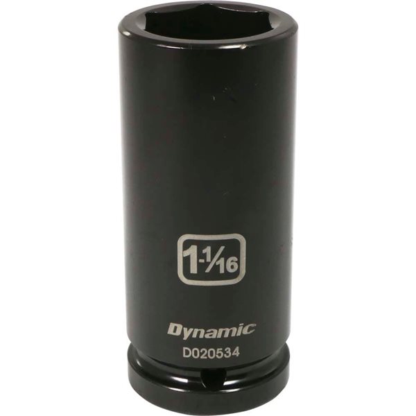 Dynamic Tools 3/4-in Drive 6-Point SAE 1-1/16-in Deep Length Impact Socket