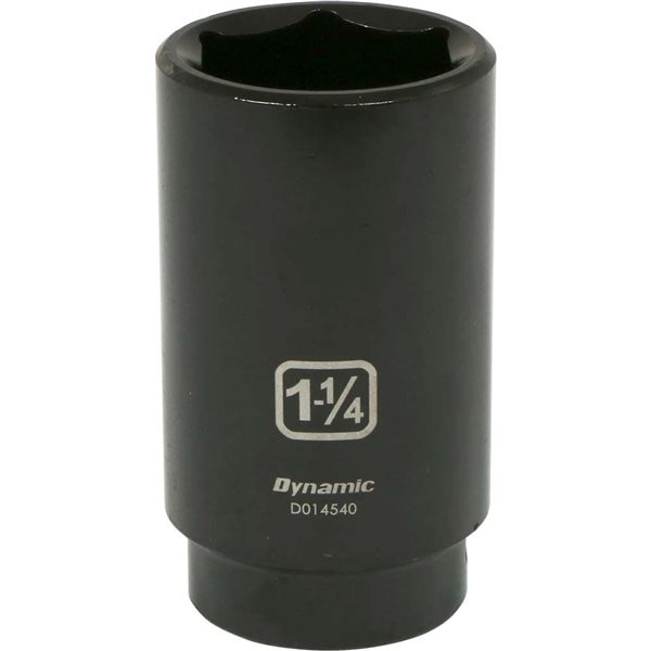 Dynamic Tools 1/2-in Drive 6-Point SAE 1-1/4-in Deep Length Impact Socket