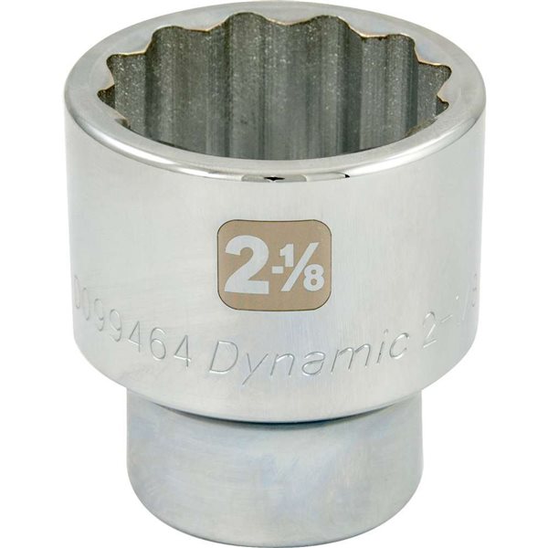 Dynamic Tools 2-1/8-in x 1-in Drive 12-Point SAE Shallow Chrome Socket