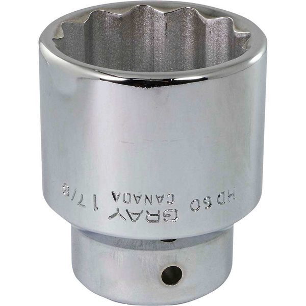 Gray Tools 1-7/8-in x 3/4-in Drive 12-Point Standard Chrome Finish Shallow Socket