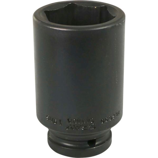 Gray Tools 1-9/16-in x 3/4-in Drive 6-Point Standard Deep Black Impact Socket