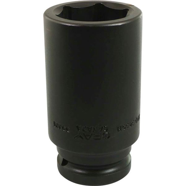 Gray Tools 35 mm x 3/4-in Drive 6-Point Metric Deep Impact Socket
