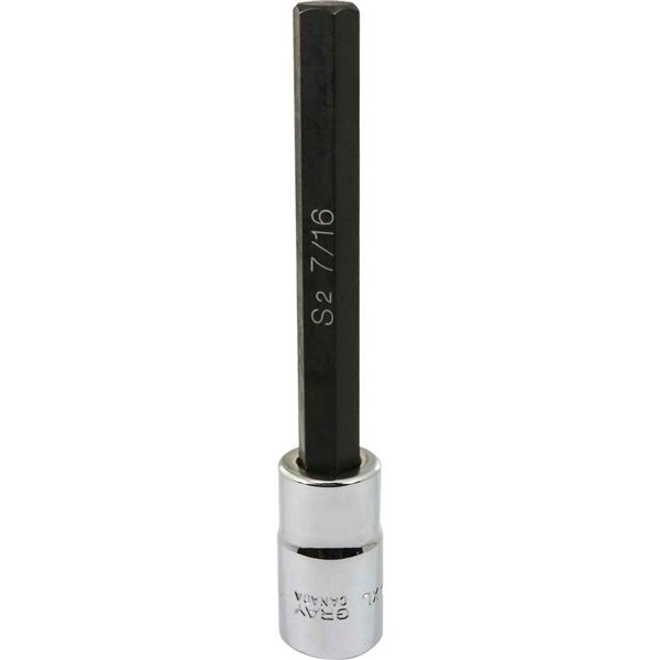 Gray Tools 7/16-in x 1/2-in Drive Extra Long Hex Head Chrome Finish Standard Shallow Socket