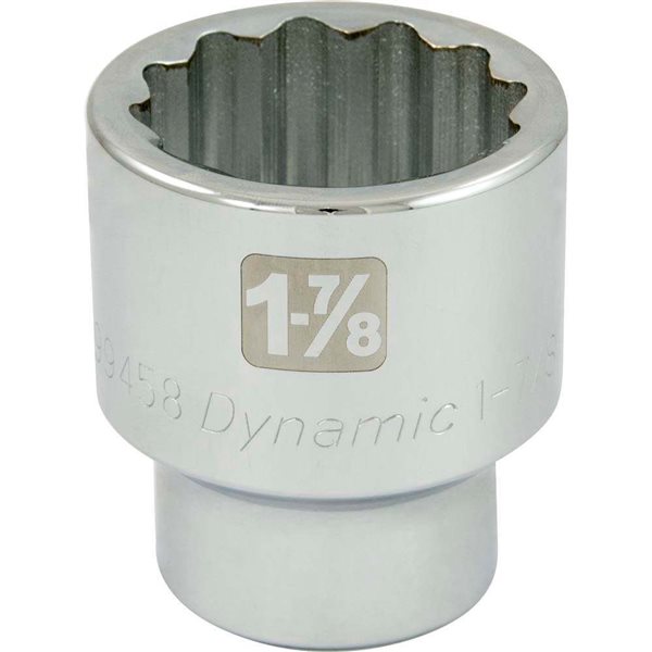 Dynamic Tools 1-7/8-in x 1-in Drive 12-Point SAE Shallow Chrome Socket
