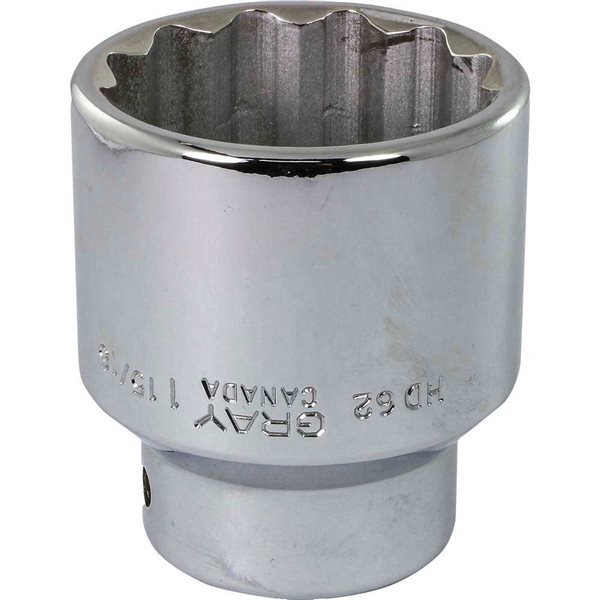 Gray Tools 1-15/16-in x 3/4-in Drive 12-Point Standard Chrome Finish Shallow Socket
