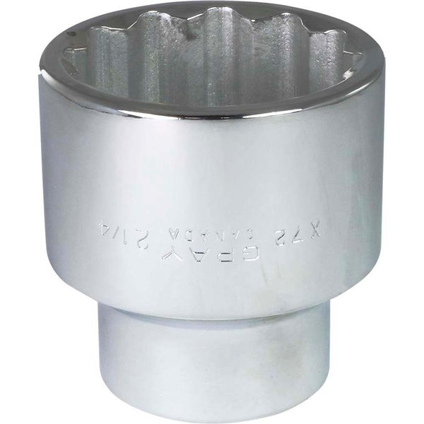 Gray Tools 2-1/4-in x 1-in Drive 12-Point Standard Chrome Finish Shallow Socket