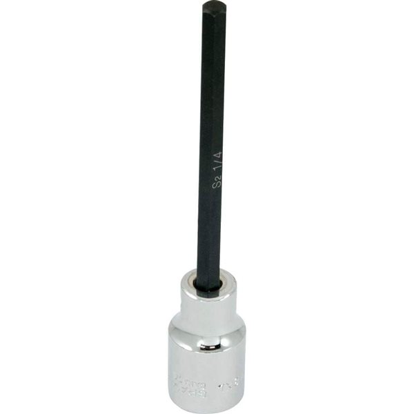 Gray Tools 1/4-in x 1/2-in Drive Extra Long Hex Head Chrome Finish Standard Shallow Socket