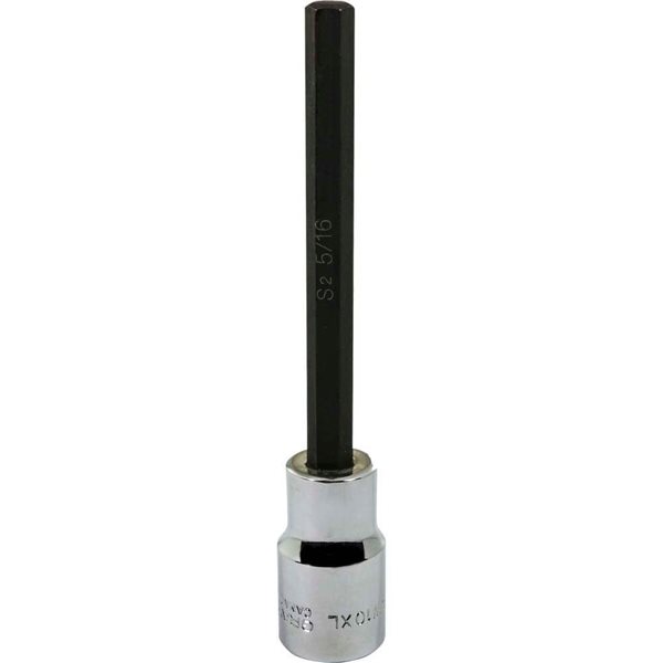 Gray Tools 5/16-in x 1/2-in Drive Extra Long Hex Head Chrome Finish Standard Shallow Socket