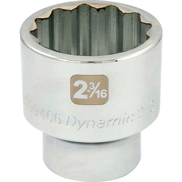 Dynamic Tools 2-3/16-in x 1-in Drive 12-Point SAE Shallow Chrome Socket