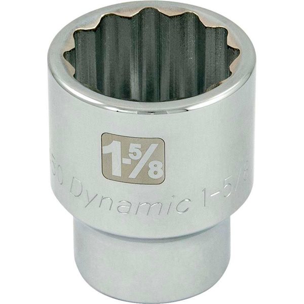 Dynamic Tools 1-5/8-in x 1-in Drive 12-Point SAE Shallow Chrome Socket