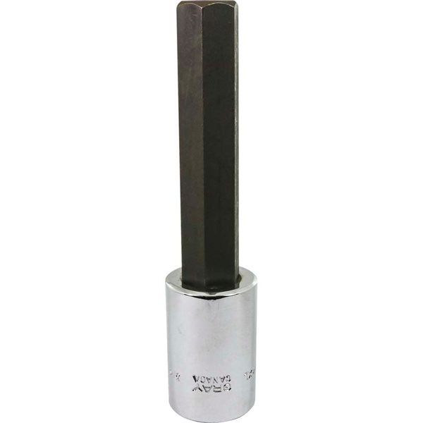 Gray Tools 3/4-in x 1/2-in Drive Extra Long Hex Head Chrome Finish Standard Shallow Socket