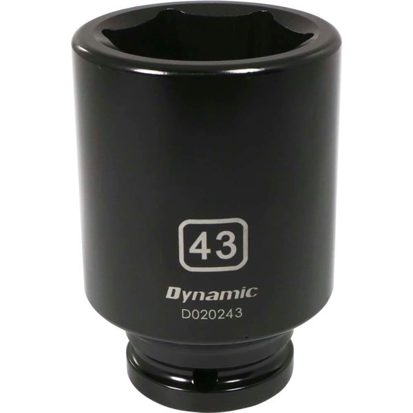Dynamic Tools 3/4-in Drive 6-Point Metric 43 mm Deep Length Impact Socket