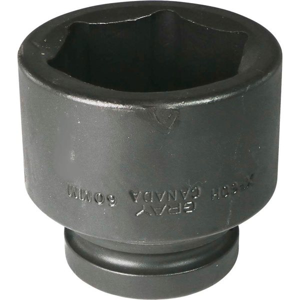Gray Tools 60 mm x 1-in Drive 6-Point Metric Shallow Impact Socket