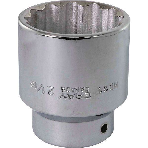 Gray Tools 2-1/16-in x 3/4-in Drive 12-Point Standard Chrome Finish Shallow Socket