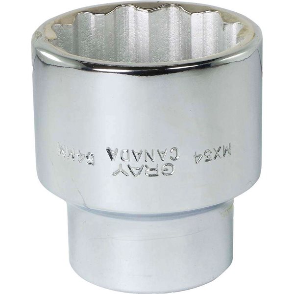 Gray Tools 54 mm x 1-in Drive 12-Point Metric Shallow Chrome Finish Socket
