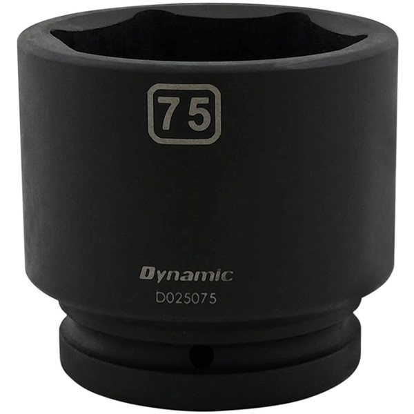 Dynamic Tools 1-in Drive 6-Point Metric 75 mm Shallow Impact Socket