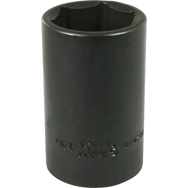 Gray Tools 1-3/8-in x 1/2-in Drive 6-Point Standard Deep Black Impact Socket
